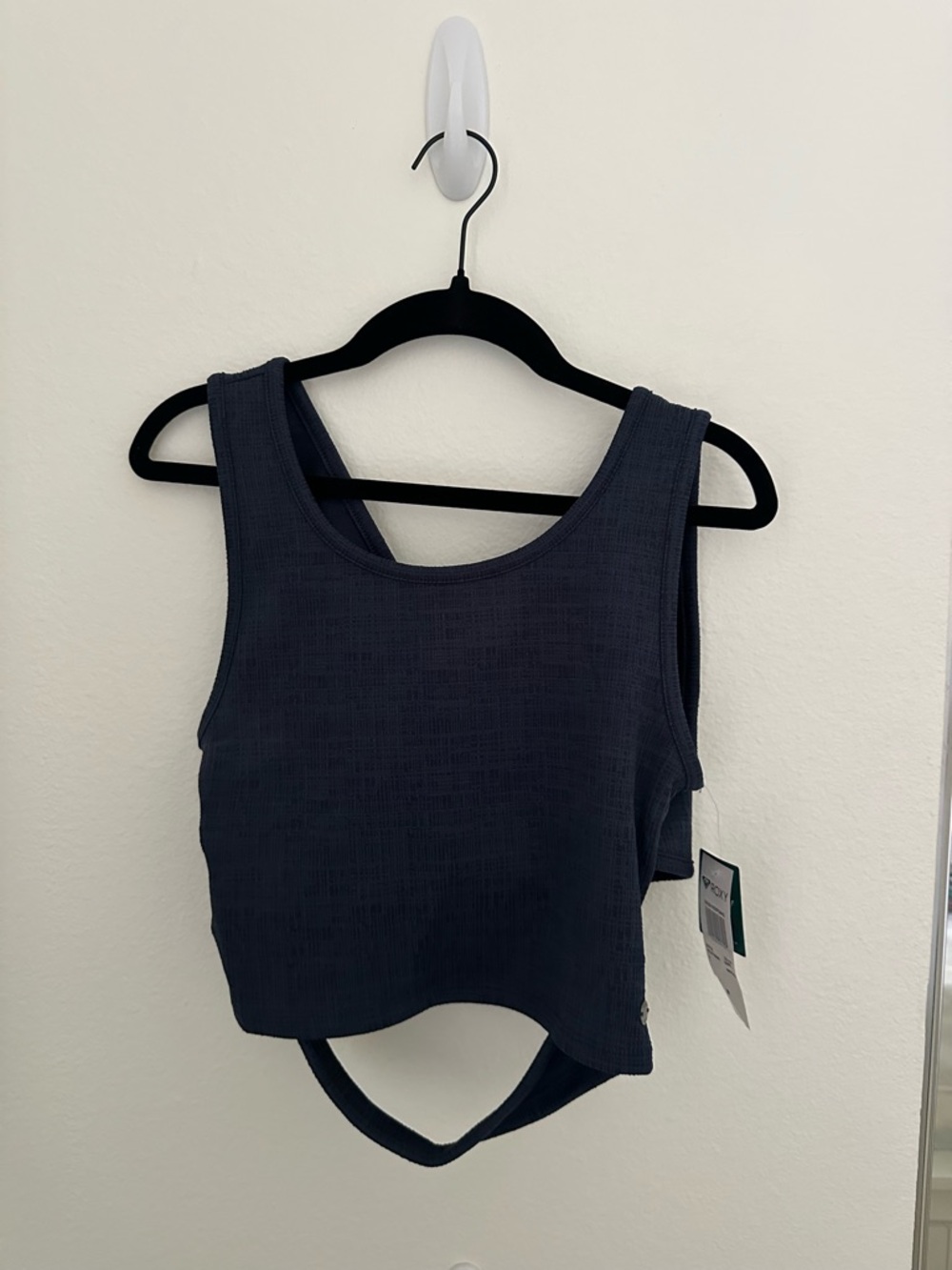 Roxy Navy Blue Textured Summer Cropped Tank